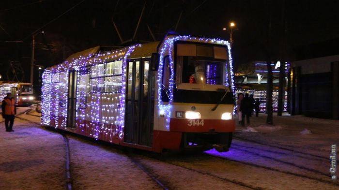 В Одессе вечером состоится Рождественский парад трамваев