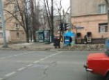 Транспортный затор на Среднефонтанской улице