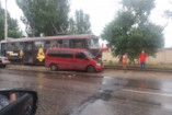 На Пересыпи столкнулись микроавтобус и трамвай