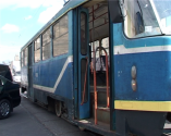 "Автохам" остановил движение трамваев возле "Привоза"