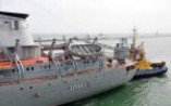 Военное судно загорелось в Одессе