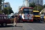 Возле Привоза остановились трамваи