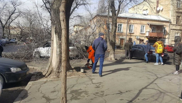 В центре Одессы на женщину упало
