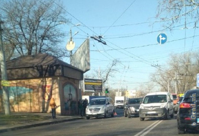 ДТП и пробка в районе Ивановского моста
