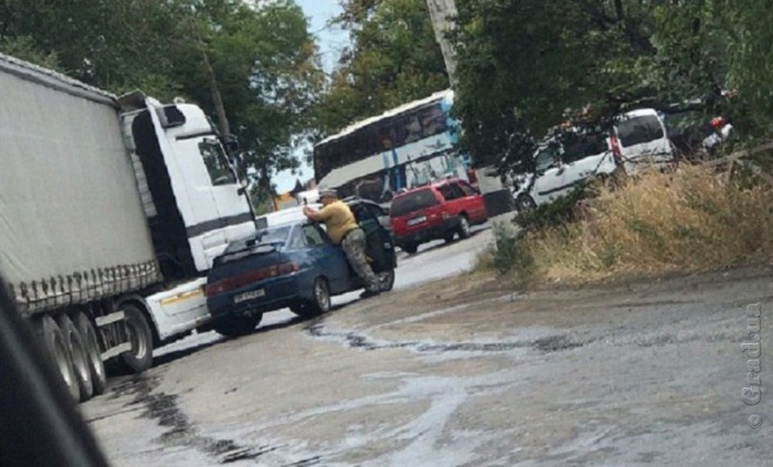 Пробка на въезде в Одессу