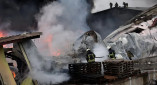 Масштабный пожар на мебельном складе в Одессе