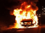На поселке Котовского ночью сгорел автомобиль