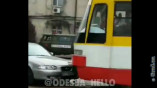 В Одессе иномарка перегородила путь трамваю