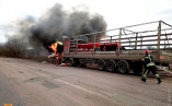 В селе Немировское горел грузовой автомобиль
