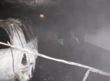 В подземном паркинге сгорел автомобиль (фото)