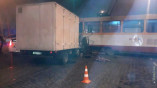В Одессе грузовик не пропустил трамвай