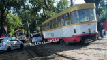 В Одессе иномарка не пропустила трамвай