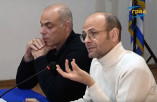 Стаматис Эфстатиу и Софронис Парадисопулос на презентации проекта в Греческом фонде культуры