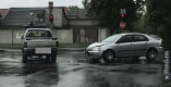 На Черемушках на мокрой дороге столкнулись две легковушки