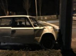 В Суворовском районе автомобиль врезался в электроопору (фото)