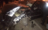 Ночью на Черёмушках пьяный водитель на Mercedes разбил пять машин