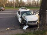 В районе Лузановки автомобиль влетел в дерево (фото)