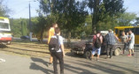 В Суворовском районе трамвай протаранил легковой автомобиль