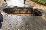 В Болградскм районе из-за дождя провалилась часть дороги