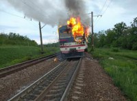 На  Одесской железной дороге горел электропоезд