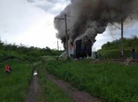 На  Одесской железной дороге горел электропоезд