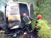 На автодороге Одесса – Рени горел микроавтобус фото 3