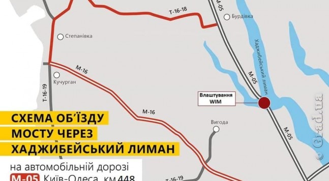 ограничено движение по Хаджибейскому мосту