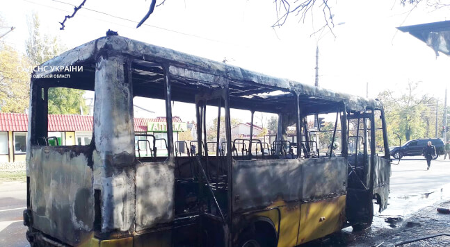 сгорела маршрутка
