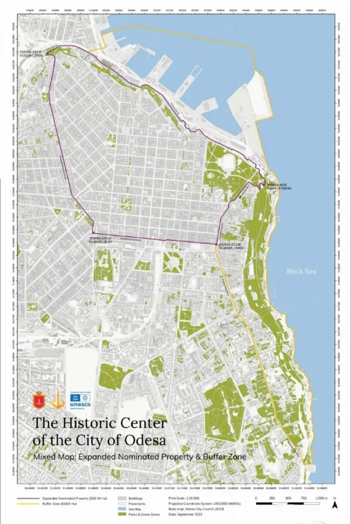 карта Исторического центра Одессы