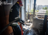 Пожар в доме на улице Добровольцев в Одессе (1)